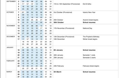 2015/2016 ABIS School Calendar