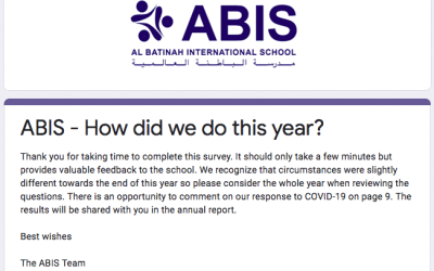 ABIS Parent Questionnaire – How did we do this Year?