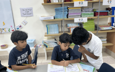 Grade 1 students continue in learning their mother tongue .طلبة الصف الأول يواصلون دروس تعلم لغتهم الأم