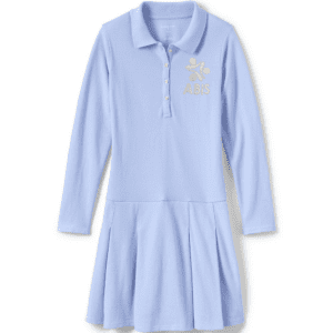 0014 Girls Long Sleeve Interlock Polo Dress
